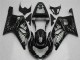2001-2003 Suzuki GSXR 600/750 Motorcycle Fairings - Glossy Black Silver Flame UK Manufacturers