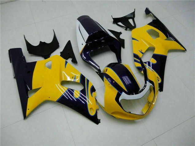 2001-2003 Suzuki GSXR 600/750 Motorcycle Fairings - Yellow Dark Blue Glossy Black UK Manufacturers