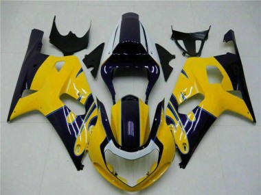 2001-2003 Suzuki GSXR 600/750 Motorcycle Fairings - Yellow Dark Blue Glossy Black UK Manufacturers