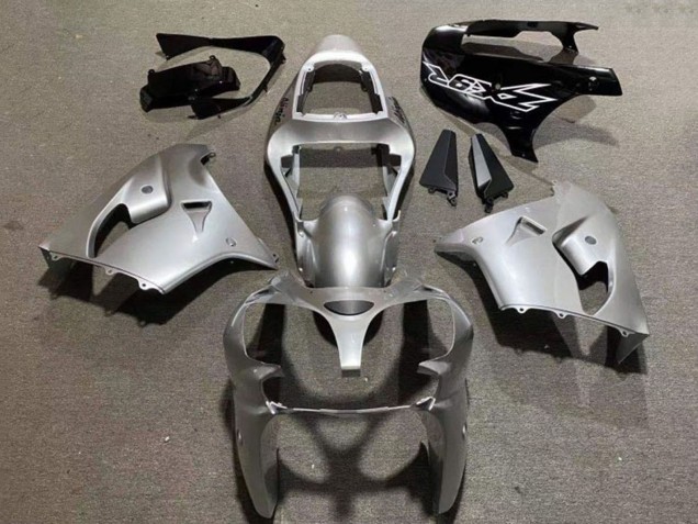 2002-2003 Kawasaki ZX9R Motorcycle Fairings - Silver Glossy Black UK Manufacturers