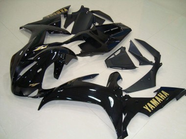 2002-2003 Yamaha YZF R1 Motorcycle Fairings - Glossy Black Gold Decals UK Manufacturers