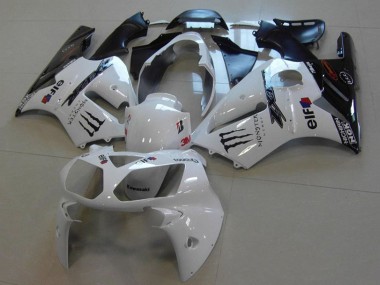 2002-2006 Kawasaki ZX12R Motorcycle Fairings - White Glossy Black Monster UK Manufacturers