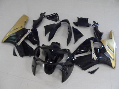2002-2006 Kawasaki ZX12R Motorcycle Fairing Kits - Glossy Black Gold UK Manufacturers