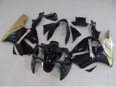 2002-2006 Kawasaki ZX12R Motorcycle Fairing Kits - Glossy Black Gold UK Manufacturers