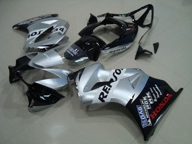 2002-2013 Honda VFR 800 Motorcycle Fairing - Silver Glossy Black Repsol UK Manufacturers