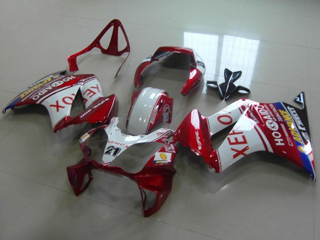 2002-2013 Honda VFR 800 Motorcycle Fairings - White Red Blue Xerox 21 UK Manufacturers