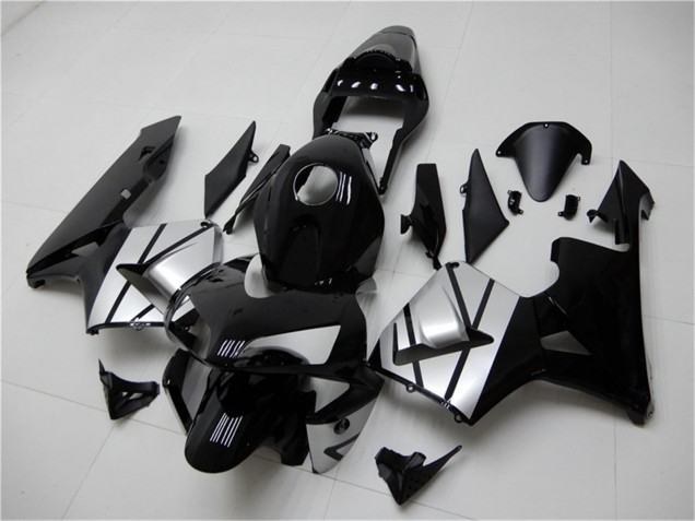 2003-2004 Honda CBR600RR Motorcycle Fairings - Silver Glossy Black Stripe UK Manufacturers