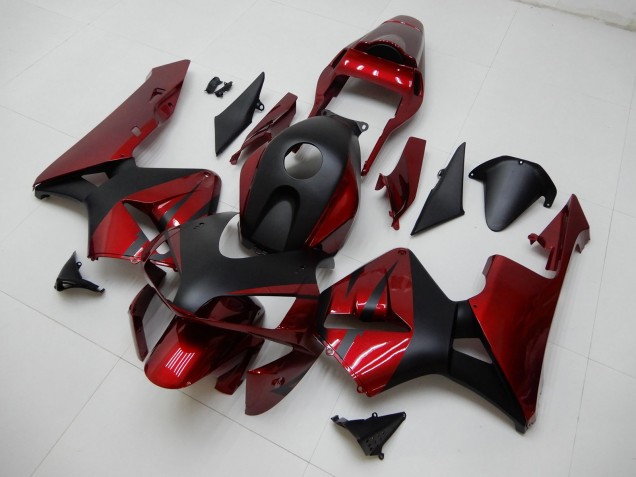 2003-2004 Honda CBR600RR Motorcycle Fairings - Red Matte Black Stripe UK Manufacturers