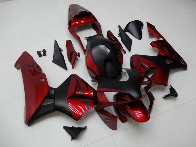 2003-2004 Honda CBR600RR Motorcycle Fairings - Red Matte Black Stripe UK Manufacturers