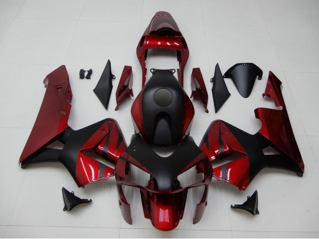 2003-2004 Honda CBR600RR Motorcycle Fairings - Red Matte Black Stripe UK Manufacturers