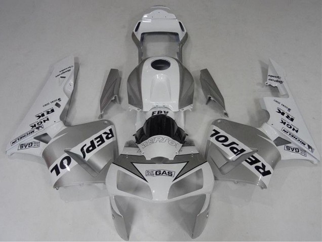 2003-2004 Honda CBR600RR Motorcycle Fairing - White Silver Black Repsol UK Manufacturers