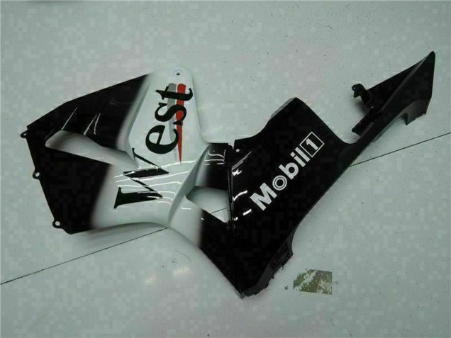 2003-2004 Honda CBR600RR Motorcycle Fairings - Glossy Black White West Mobil UK Manufacturers