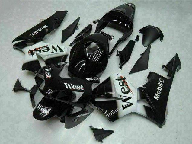 2003-2004 Honda CBR600RR Motorcycle Fairings - Glossy Black White West Mobil UK Manufacturers