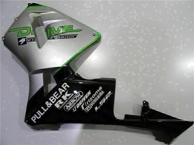 2003-2004 Honda CBR600RR Motorcycle Fairing - Silver Green Glossy Black UK Manufacturers