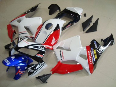 2003-2004 Honda CBR600RR Motorcycle Fairings - White Red Blue Glossy Black Star Lee UK Manufacturers