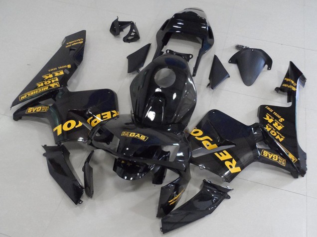 2003-2004 Honda CBR600RR Motorcycle Fairings - Glossy Black Gold Repsol UK Manufacturers