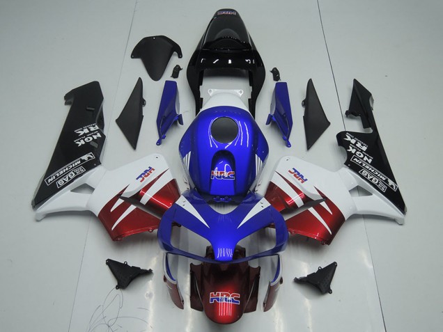 2003-2004 Honda CBR600RR Motorcycle Fairings - White Red Blue Glossy Black HRC UK Manufacturers