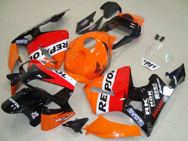 2003-2004 Honda CBR600RR Motorcycle Fairing - Orange White Red Glossy Black Repsol UK Manufacturers