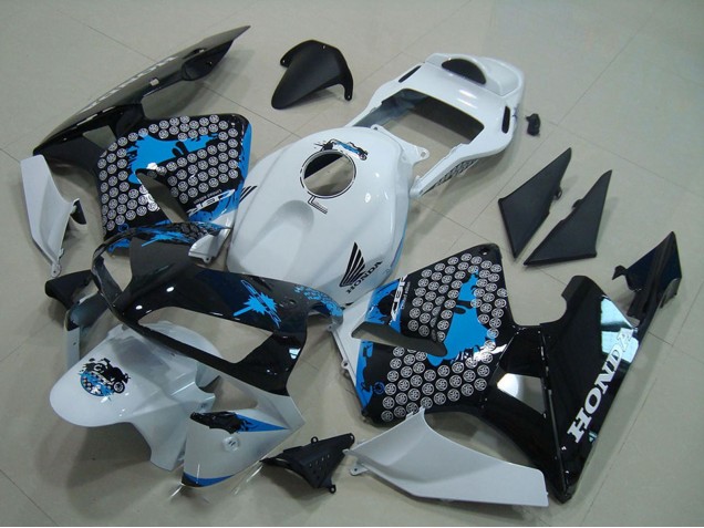 2003-2004 Honda CBR600RR Motorcycle Fairing - White Blue Glossy Black UK Manufacturers