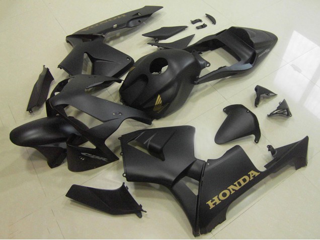 2003-2004 Honda CBR600RR Motorcycle Fairings - Matte Black Gold Decal UK Manufacturers