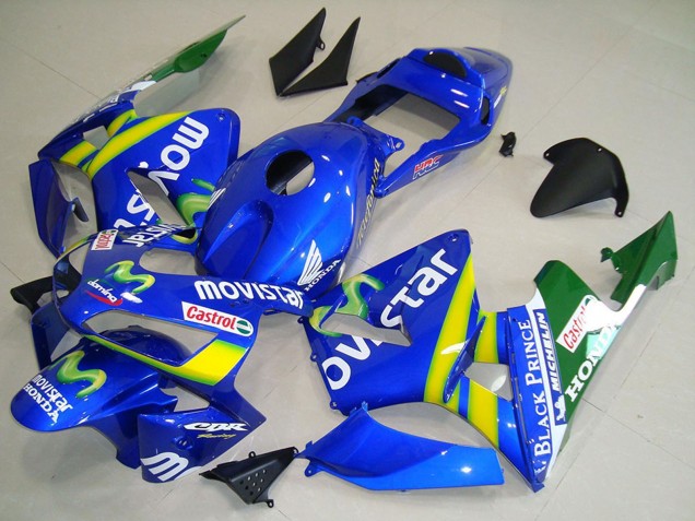2003-2004 Honda CBR600RR Motorcycle Fairing - Blue Yellow Green MoviStar UK Manufacturers