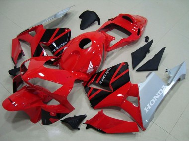 2003-2004 Honda CBR600RR Motorcycle Fairings - Red Silver Glossy Black UK Manufacturers