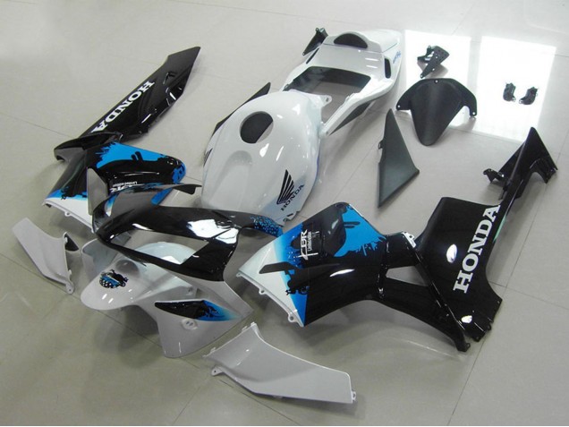 2003-2004 Honda CBR600RR Motorcycle Fairings - White Blue Glossy Black UK Manufacturers