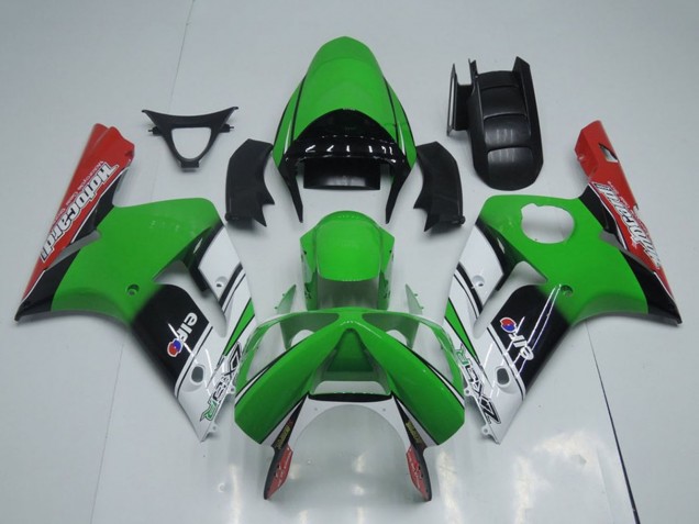 2003-2004 Kawasaki ZX6R Motorcycle Fairings - Green White Black Red Motocard UK Manufacturers