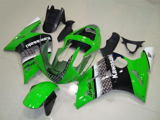 2003-2004 Kawasaki ZX6R Motorcycle Fairing - Green White Black UK Manufacturers