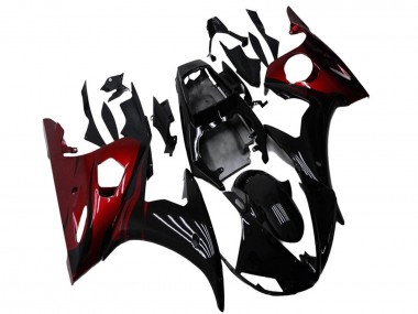 2003-2004 Yamaha YZF R6 Motorcycle Fairing Kits - Glossy Black Red UK Manufacturers
