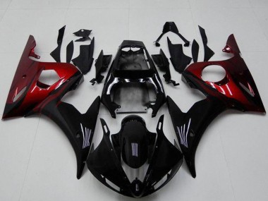 2003-2004 Yamaha YZF R6 Motorcycle Fairing Kits - Glossy Black Red UK Manufacturers