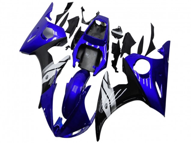 2003-2004 Yamaha YZF R6 Motorcycle Fairings - Blue White Glossy Black UK Manufacturers