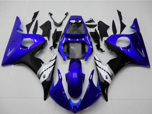 2003-2004 Yamaha YZF R6 Motorcycle Fairings - Blue White Glossy Black UK Manufacturers