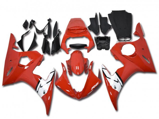 2003-2004 Yamaha YZF R6 Motorcycle Fairings - Red White UK Manufacturers