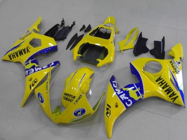 2003-2004 Yamaha YZF R6 Motorcycle Fairings - Yellow Blue Camel UK Manufacturers