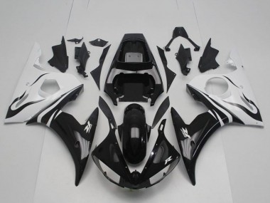 2003-2004 Yamaha YZF R6 Bike Fairings - White Glossy Black UK Manufacturers