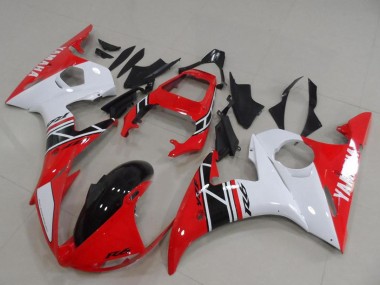 2003-2004 Yamaha YZF R6 Motorcycle Fairing Kits - White Red Glossy Black UK Manufacturers