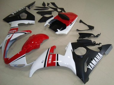 2003-2004 Yamaha YZF R6 Motorcycle Fairings - White Red Matte Black UK Manufacturers