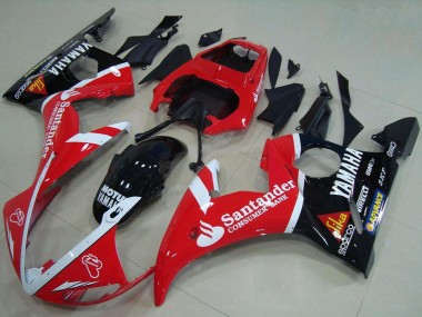 2003-2004 Yamaha YZF R6 Motorcycle Fairings - Red White Glossy Black Santander Motul UK Manufacturers