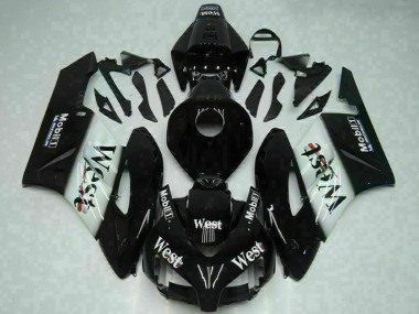 2004-2005 Honda CBR1000RR Motorcycle Fairings - Glossy Black White West Mobil Michelin UK Manufacturers