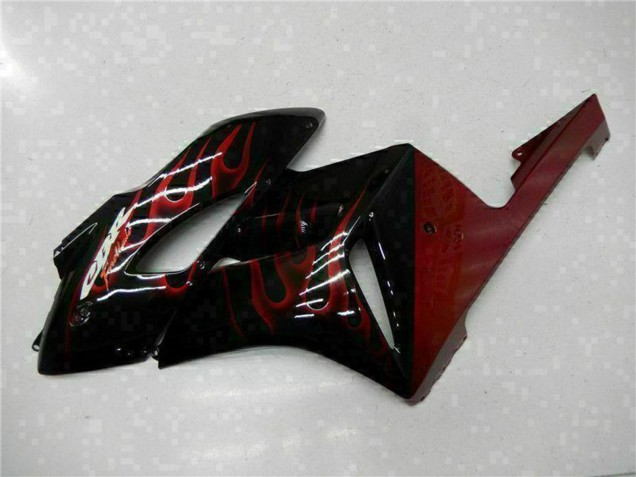 2004-2005 Honda CBR1000RR Motorcycle Fairings - Glossy Black Red Flame UK Manufacturers
