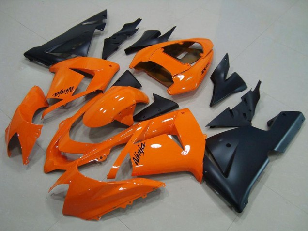 2004-2005 Kawasaki ZX10R Motorcycle Fairings - Orange Matte Black UK Manufacturers
