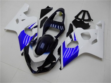 2004-2005 Suzuki GSXR 600/750 Bike Fairings - White Blue Black UK Manufacturers