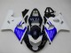 2004-2005 Suzuki GSXR 600/750 Bike Fairings - White Blue Black UK Manufacturers