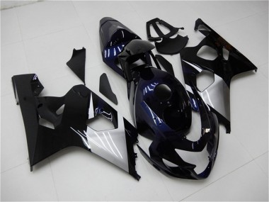 2004-2005 Suzuki GSXR 600/750 Motorcycle Fairings - Glossy Black Silver Blue UK Manufacturers