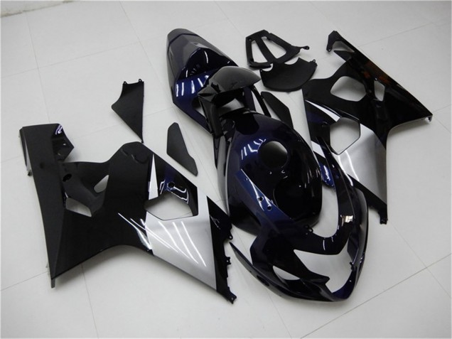 2004-2005 Suzuki GSXR 600/750 Motorcycle Fairings - Glossy Black Silver Blue UK Manufacturers