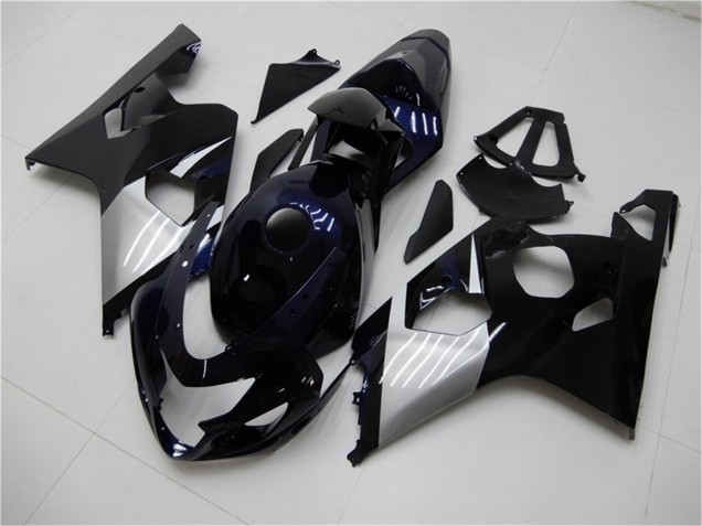 2004-2005 Suzuki GSXR 600/750 Motorcycle Fairings - Glossy Black Silver Blue UK Manufacturers
