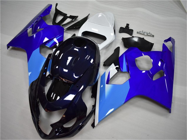 2004-2005 Suzuki GSXR 600/750 Motorcycle Fairing - White Blue Black UK Manufacturers