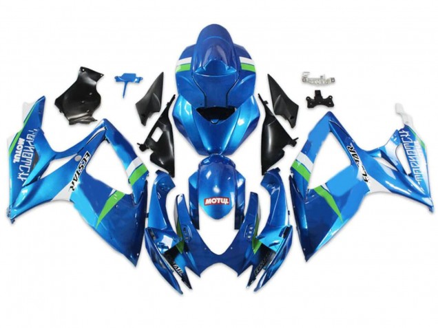 2004-2005 Suzuki GSXR 600/750 Motorcycle Fairings - Blue Green White UK Manufacturers