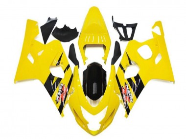 2004-2005 Suzuki GSXR 600/750 Motorcycle Fairings - Yellow Glossy Black UK Manufacturers